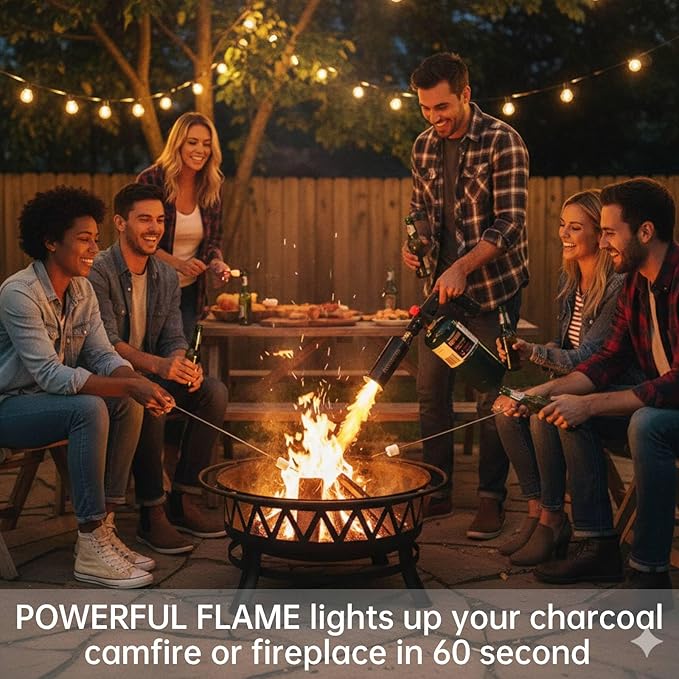 Grill Torch, Charcoal Torch Lighter, Propane Torch Campfire Starter,Sous Vide, Kitchen Torch, Propane Torch Gun, Charcoal Starter(Fuel Not Included)