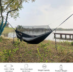 Sunyear Hammock Camping with Rain Fly Tarp and Net, Portable Camping Hammock Double Tree Hammock Outdoor Indoor Backpacking Travel & Survival, 2 Tree Straps,100% Waterproof