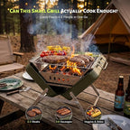 Ranger Plus Portable Charcoal Grill – Folding BBQ with Large Grilling Grate for Camping, Tailgating & Backyard | Serves 4–5, Full‑Grate Cooking Coverage, 304 Stainless Steel, 3‑Second Setup