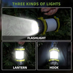 Camping Lantern Rechargeable, Alpswolf Led Lantern Camping Flashlight with 4000 Capacity, 6 Modes, IPX4 Waterproof, Portable Rechargeable Lanterns for Power Outage, Hiking Hurricane Outdoor