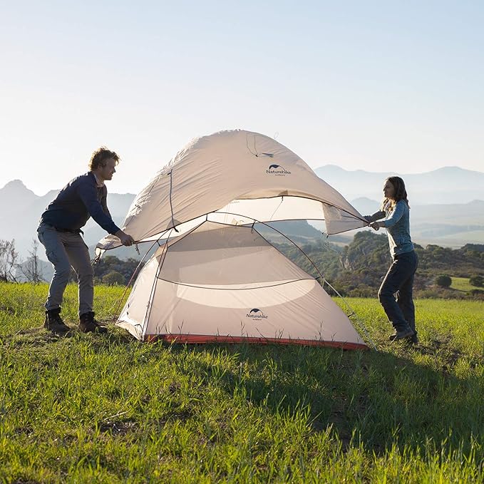 Naturehike Cloud-Up 2 Person Tent Lightweight Backpacking Tent with Footprint - Free Standing Ultralight Camping Hiking Backpack Tents Two Person Tent