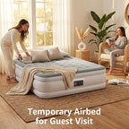 YENING Full Size Air Mattress with Built in Pump Raised Double Blow up Bed Inflatable Camping Airbed Electric 18 Inch Tall Grey