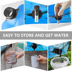 Collapsible 8L Water Storage Bag, BPA-Free Portable Folding Water Jug with Adjustable Faucet, Leakproof Emergency Water Bag for Camping, Hiking, Riding, Outdoor Sport (1, Blue)