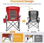 ALPHA CAMP Heavy Duty High Back Camping Chairs with Cup Holder Oversized Folding Chair Outdoor Chair with Headrest,Lawn with Side Pocket for Lawn, Sports and Fishing, 500lbs