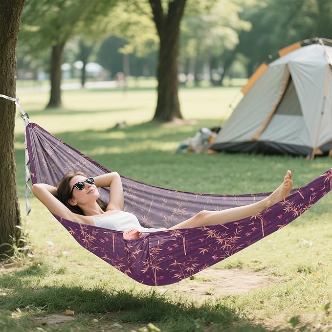 Art Trees Camping Hammock with Tree Straps Cloth Hammock for Camping Travel Accessories