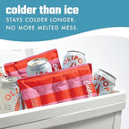 Cool Coolers Reusable XL Soft Ice Packs for Coolers, Long-Lasting Lunch Box Ice Pack, High Performance Quick Freeze, 2Pk, Pink & Orange Stripe