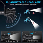AMAKER LED Rechargeable Headlamp, High Lumens Super Bright with 5 Modes & IPX7 Level Waterproof USB Rechargeable Zoom Headlamp, 90° Adjustable for Outdoor Camping, Running, Cycling, Climbing