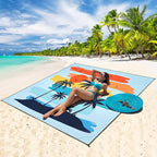Beach Blanket Waterproof Sandproof Extra Large Beach Mat 79" X 83"/120"x108"for 1-8 Adults Quick Drying Durable Outdoor Picnic Mat for Beach Travel Camping Hiking