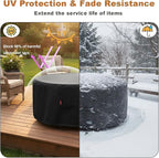 SheeChung Fire Pit Cover Round for Solo Stove Yukon 27"-29",Waterproof Smokeless Fire pit Cover,Outdoor Yukon Shelter 600D Polyester Cover,Fits for Gas/Table/Bowl Fire pits 29"D x 18"H