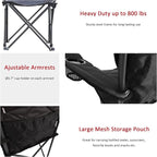 SUNNYFEEL XXL Oversized Camping Chair Heavy Duty 800 LBS for Big Tall People Padded Portable Folding Quad Lawn Chairs with Armrest Cup Holder & Pocket for Outdoor/Travel/Picnic/Camp/Sports