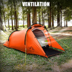 Night Cat Ultralight Tunnel Tent: Waterproof Lightweight Two People Backpacking Tent for Outdoor Camping Hiking Treeking with Double Layers Aluminum Poles and Footprint