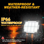 120W Solar Rechargeable Work Light, 144 LED 10000LM Led Work Light with 4 Modes, Portable Flood Light with Stand, IP66 Waterproof Outdoor Working Light for Emergency Mechanic Camping Repair (Black)