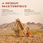 CHAMA Vaquero Chair & Travel Bag - Wheat and Pine- Beautiful Outdoor Wood and Canvas Portable Folding Chair Ideal for Camping, Patios, Lawns, or Indoor Use - Supports 300 lbs