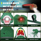 Dysaim Dinosaur Headlamp for Kids Flashlight Outdoor Camping Gear LED Reading Head lamp, Hiking Accessories Headlight for Kids or Adults, Dinosaur Toys HeadLamps Ideal Gift for Birthday, Xmas