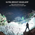 azamine Rechargeable Headlamp Super Bright 99000 Lumens, 2Pack LED Head Lamp with 3 Modes, 90° Adjustable Head Lights for Forehead, IPX6 Waterproof HeadLamps for Adults Camping Hunting Hiking