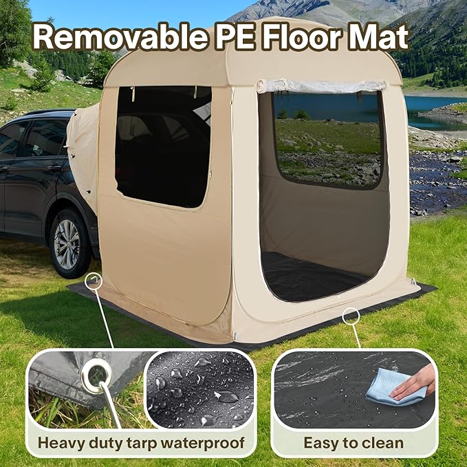 Alvantor SUV Tailgate Tent, Instant Pop Up Car Tent Creates Extra Living Space, UV Protection, Quick Setup in Seconds for Family, Road Trips, Tailgating, Beach, Outdoor Camping