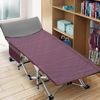 LILYPELLE Folding Camping Cot, Extra Wide Heavy Duty Sleeping Cots with Carry Bag, Double Layer Oxford Portable Travel Camp Cots for Home, Office Nap and Outdoor Beach