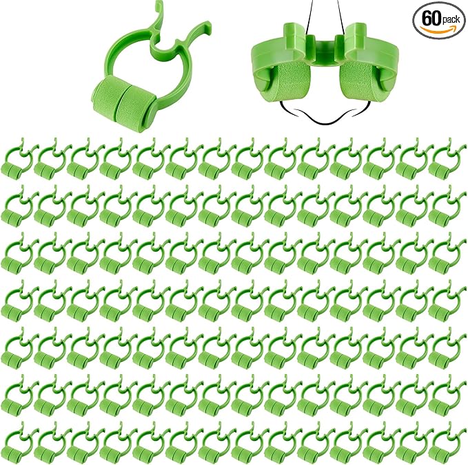Frienda Professional Nose Stop Clips Plastic Foam Nosebleed Stopper Clips for Adults Accidental Emergency Condition Swimming(60 Pcs,Green,Standard Size)
