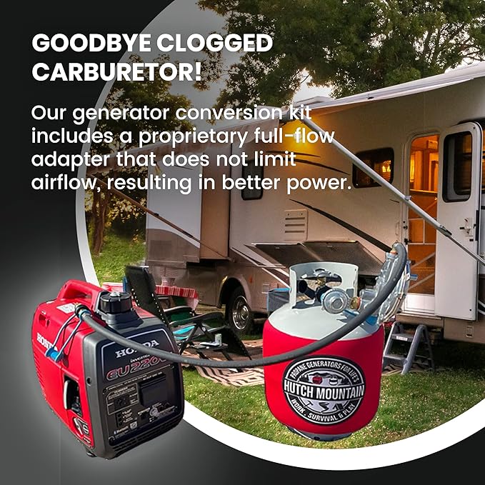 Hutch Mountain Generator Propane Conversion Kit Honda EU3000is- Tri-Fuel Conversion for Propane, Gasoline & Natural Gas - Portable Generator Backup Kit for Home Emergencies, Camping, and RVs