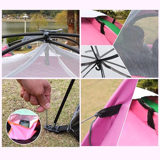 GeRRiT Family Tent with Awning, 2-6 Person Tunnel Tent, Outdoors Automatic Pop Up Beach Tent, Automatic Camping Backpacking Dome Shelter for Family, Festival, Hiking, Backpacking & Mountaineering