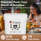 Numanna Defender Pack with Meat Bucket 2,592 Servings | 12-Months Emergency Food Supply | Easy-to-Prepare Survival Meals for Prepping, Camping & Daily Use | 25+ Year Shelf Life | Made in USA