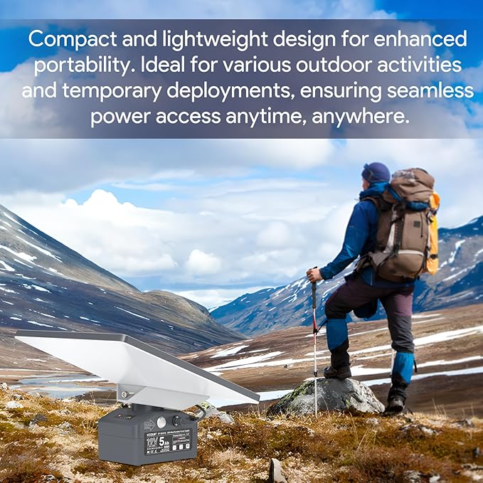 Starlink Mini Battery Pack with Charger, Portable Waterproof Power Bank Mount for Starlink Mini Dish,Outdoor Camping Power Supply 19V/ 5Ah/ 95Wh, Plug and Play, Rechargeable Battery, StarLink Mount