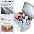 LOKASS Lunch Box for Women/Men-16L-Insulated Lunch Bag, Expandable Double-layer Leakproof Cooler Bag with Upgrade Adjustable Shoulder Strap Ideal for Work/Travel/Picnics（Sky Blue）