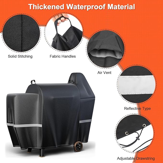 Upgraded Grill Cover for Pit Boss 850, 820, Z Grill 700, 600D Wood Pellet Smoker Cover for 820 Deluxe, 820D, 820FB, Sportsman 820 Series Wood Pellet Grills, Z Grill 700 Series