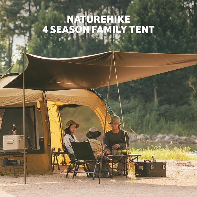 Naturehike Dune Hot Tent with Stove Jack,Double Layer 4 Season Tent,Waterproof 2-4 Person Tents for Camping