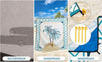 Beach Blanket Waterproof Sandproof Extra Large Beach Mat 79" X 83"/120"x108"for 1-8 Adults Quick Drying Durable Outdoor Picnic Mat for Beach Travel Camping Hiking