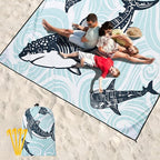 Beach Blanket Waterproof Sandproof Beach Mat 79" X 83"/10'x9'for 2-8 Adults Quick Drying Outdoor Picnic Mat Beach Accessories for Travel, Camping, Hiking