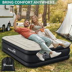 YITAHOME Full Air Mattress with Built-in Pump, 18-Inch Foldable Inflatable Bed with Carry Bag and Repair Patch, Deluxe Raised Air Mattress for Home, Travel, and Camping, Black