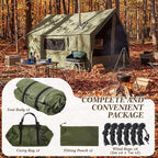 Soulchen Large Hammock Hot Tents with Stove Jack, Portable Winter Wall Tent for Camping, Waterproof & Windproof 4 Season Cabin for 2-3 Person Family Hiking Fishing Hunting Outdoor(No Pole)