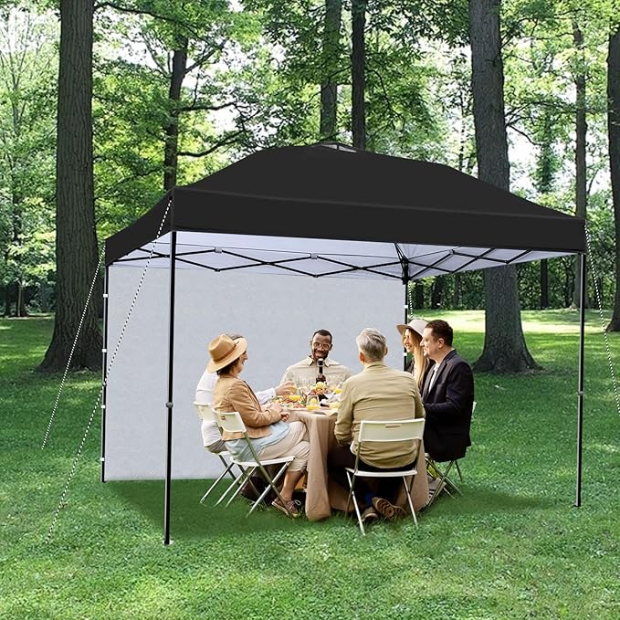 Joramoy Canopy Tent Sidewalls for 8×8 Pop Up Canopy, Instant Canopy SunWall with Waterproof and UV Protection Layer, Straight Leg Canopy Shade Wall, 1 Pack Sidewall Only(Black)