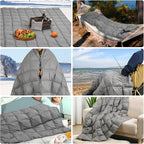 Down Camping Blanket - Lightweight, Packable, Warm & Puffy Outdoor Travel Quilt for Sleep, Hiking, Backpacking, Stadium, Festivals, Water-Resistant Sleeping Bag 55"x79"