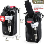 Tactical MOLLE Medical Pouch, Rip-Away EMT First Aid Pouch IFAK Trauma Kit Everyday Carry Survival Bag Include Cross Patch