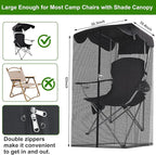 63" H Mosquito Net Cover for Canopy Chair, Bug Barrier Mosquitos Mesh Tent Black Chair Mosquito Netting with Zipper Opening 35"X32" Waterproof Roof for Fishing Camping Chairs Outdoors, Excluding Chair