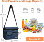 Tirrinia Insulated Lunch Bag for Women Men, Leakproof Lunch Box Containers for Adult, Work, School, Soft Lunchbox for Kids,Boys, Adult Cooler Bag for Picnic Hiking Beach,Dark Blue