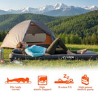 Self Inflating Sleeping Pad,Memory Foam Camping Mattress w/Detachable Electric Pump,4 - Inch Thick Memory Foam for Ultimate Comfort, for Indoor,Outdoor,Road Trip,4 - Season Use,Gray