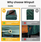 Tarp 8x10 Feet 16 Mil Heavy Duty Waterproof Tarp, Large Multipurpose Cover with Brass Grommets and Reinforced Edges, UV Resistant Thick Poly Tarps for Outdoor Camping Tent Pool Car, Green