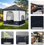 KAMPKEEPER 6 Person Camping Tent, 10x10 Pop Up Canopy Tent with Camping Inner Tent, Converts 10'x10' Straight Leg Canopy into Camping Tent–Fully Vented Roof(Canopy & Frame Included)