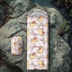 Colorful Bow Sleeping Bag, 3 Season Warm Cool Weather, Hand Drawn Bow Camping Sleeping Bag for Adult, Cute Bowknot Camping Backpacking for Outdoor Traveling Hiking Hunting Gear Equipment