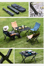 CAMPINGMOON Folding Aluminum Roll-Up Table L 31.1'' x W 31.5'' x H 24'' – Portable Compact Camping & Picnic Table BKT-80