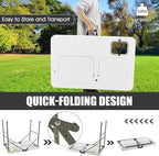 Giantex Fish Cleaning Table w/ 2 Sinks, Faucet, Hose Hook Up, Portable Folding Camping Table w/Measure Mark, Outdoor Fillet Cleaning Station for Fishing Beach Picnic (with Water Hose Holder)