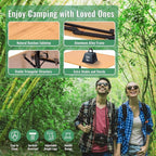 KingCamp 4-Fold Bamboo Camping Table with Serrated Adjustable Legs (16.5" to 27.6"), Heavy-Duty Aluminum Frame & Carry Bag for Outdoor, RV, Picnic, Beach