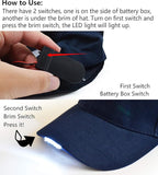 Hands Free Rechargeable LED Baseball Cap Hat for Outdoor Hip Hop Party Holiday