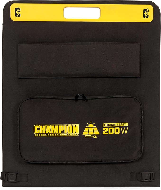 Champion Power Equipment 201247 200-Watt Portable Foldable Solar Panels with Extension Cable and Kickstand