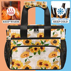 Soft Cooler Bag Vintage Sunflower Flower Insulated Lunch Box for Men & Women, Large Leakproof Lunch Bag Portable Beach Cooler for Work, Picnic, Road Trips,Fishing, Travel, Camping