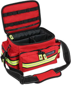 Lightning X Mid-Sized First Responder EMT Bag | LXMB25 | Fully Stocked w/ 240+ First Aid, EMS & Trauma Supplies - RED