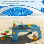 Sweetude Water Table Umbrella (Table Not Included), Kids Seaside Beach Umbrella Picnic Canopy for Summer Toddlers Sand Beach Camping Garden Outdoor Pool Shade Party Supply(Ocean Wave Theme)